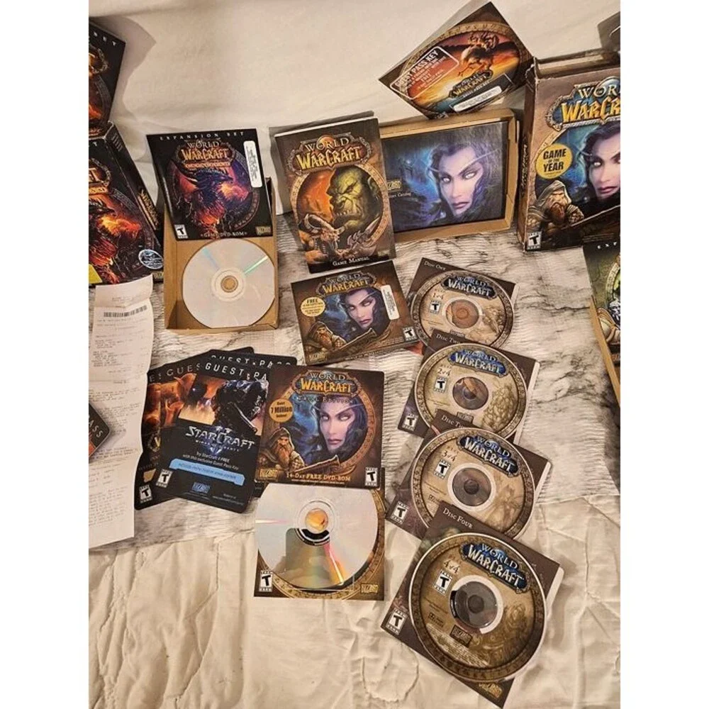 Huge World of Warcraft PC Game Lot - Base, Burning Crusade, WotLK, Cataclysm